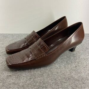 Franco Sarto Patent Leather Alligator Print Pumps Heels Women’s Size 9M